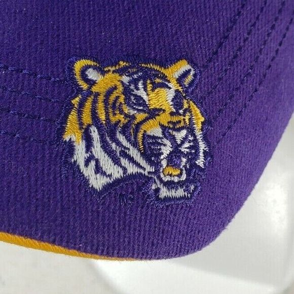 LSU TIGERS Adjustable Back Baseball Hat 3D Purple Yellow Fighting Tigers NWT - Picture 3 of 12